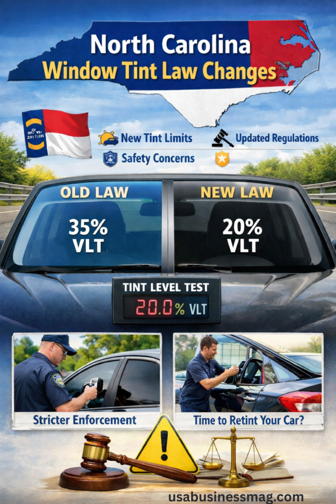 north carolina window tint law changes